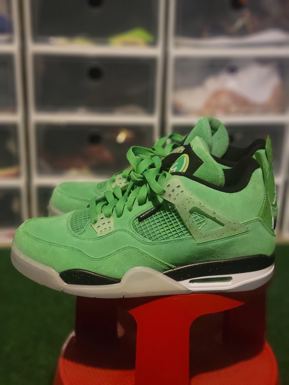 Jordan 4 Walburger Green Suede Basketball Sneakers